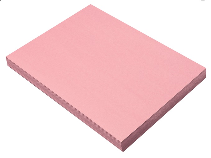 Pacon 7003 Pink Construction Paper - 9" x 12" - 50/pkg