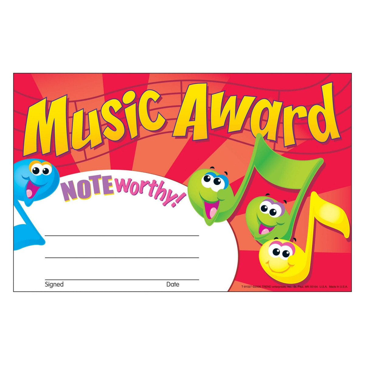 Trend T81027 Recognition Music Award