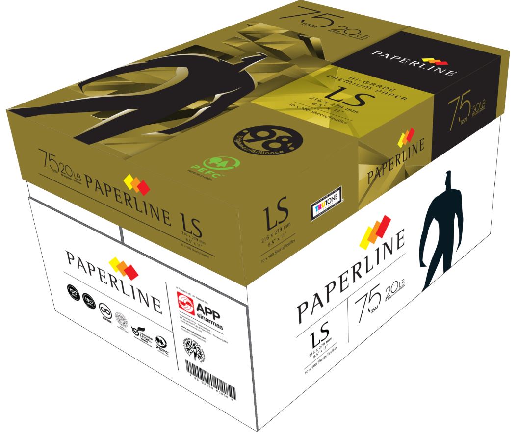Paperline Premium Copy Paper 98 bright 20lb - 8.5''x11'' 5000sh/case = 1 CASE