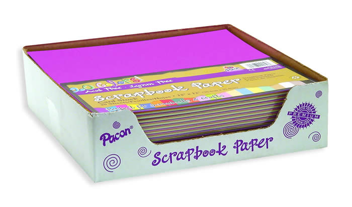 Pacon 2139 Scrapbook Paper 20 Colours-160 sheets 12 x12