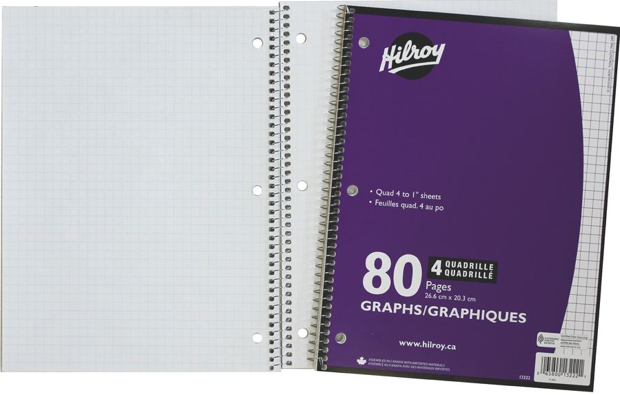 Hilroy 13222  80 Page Graph Scribbler