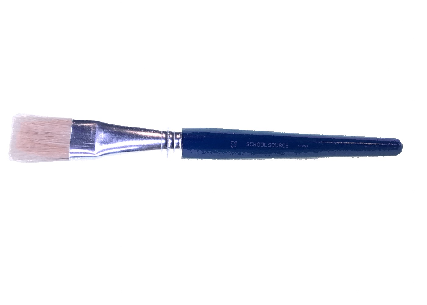 Short Blue Handled Bristle Flat Brush #12 - Each