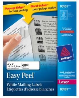 Avery Laser Labels - 4"x1" - 2000/pkg - 05161