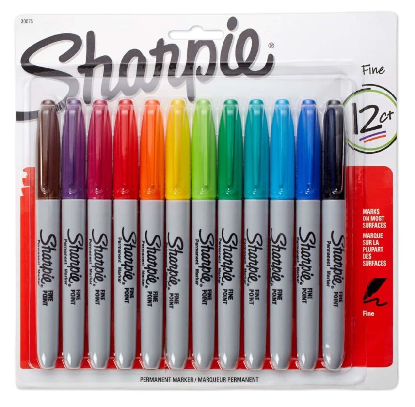 Sanford 30075PP Sharpie Assorted Colours Marker - Fine - 12/pack
