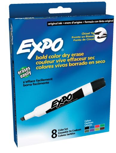 Sanford 80678 Expo White Board Marker Assorted - Chisel Point -8pk