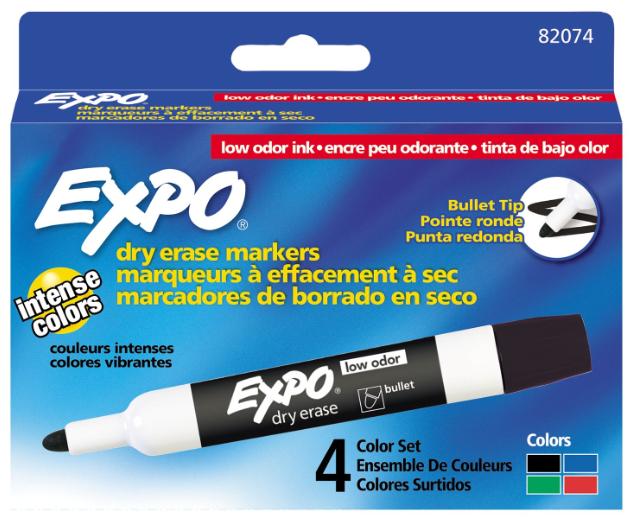 Sanford 82074  Expo Markers Assorted (Low Odor) - Bullet Point