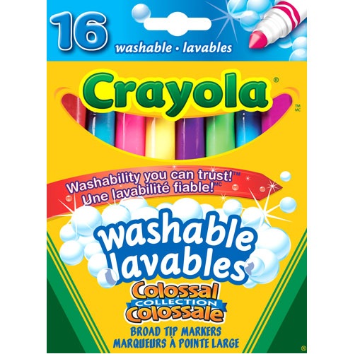 Crayola 567916 Washable Markers - Broad Tip - 16/pack