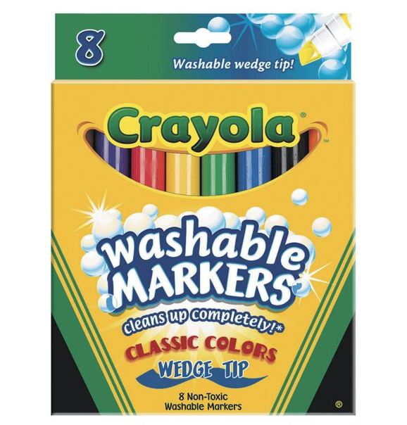 Crayola 587208 Washable Chisel Tip Markers 8/Pkg