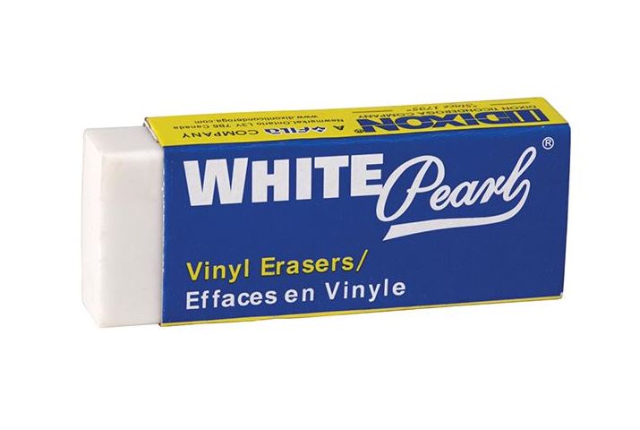 Dixon White Pearl Vinyl Erasers-Large 12/pk