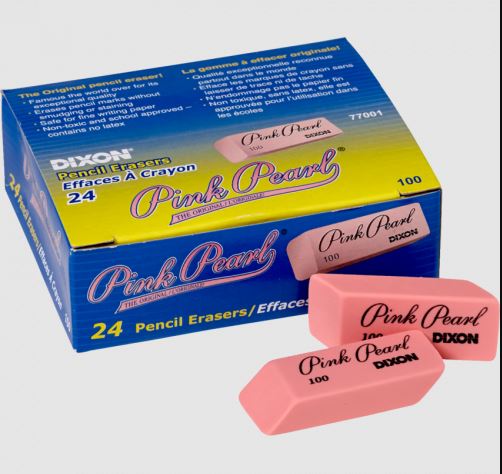 Dixon Pink Pearl Erasers Medium 24/pk