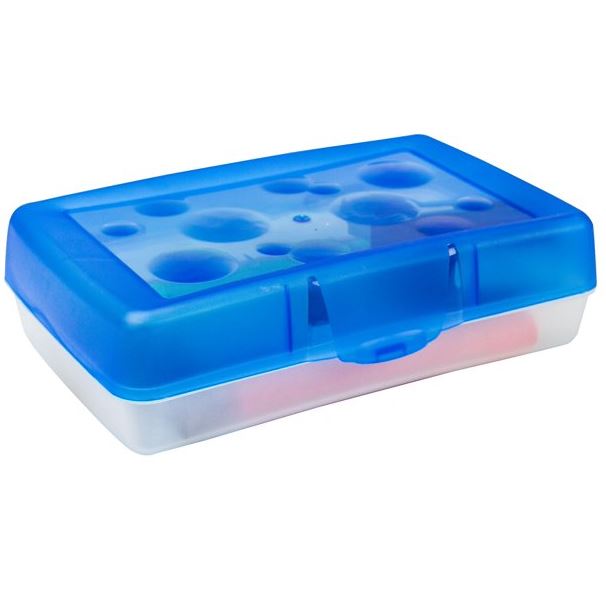 Storex Blue Plastic Pencil Box