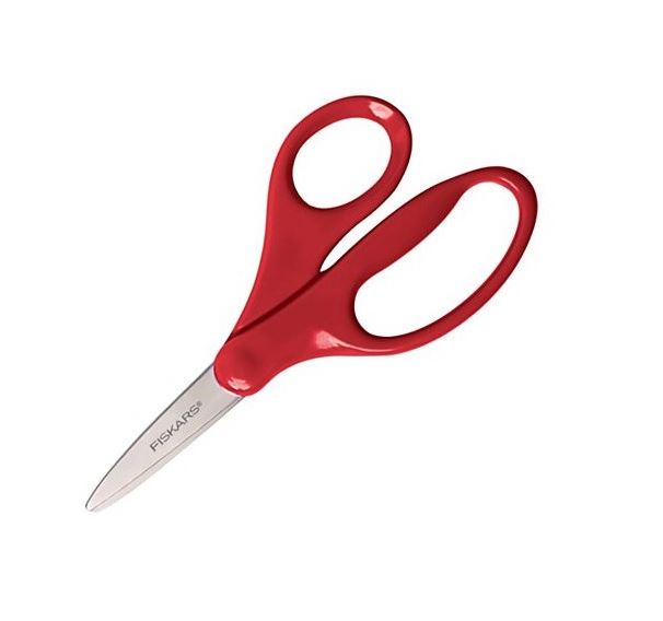 Fiskars semi pointed 5 inch scissors assorted colours