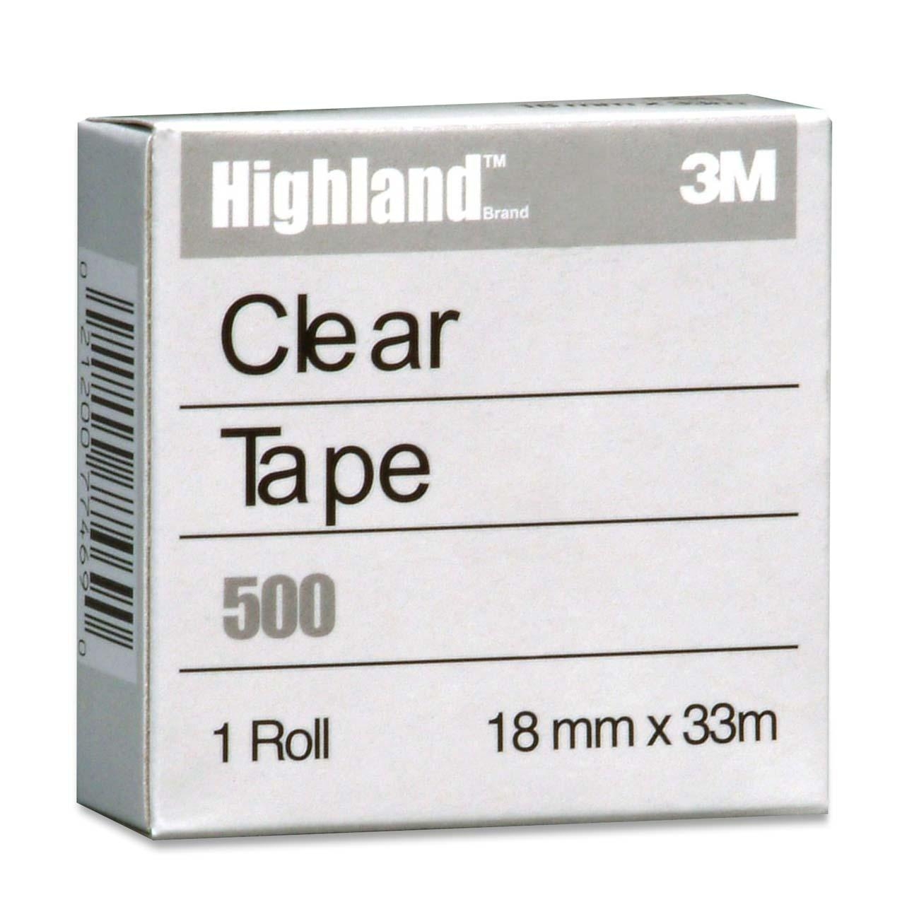 3M Highland Tape Cellulose Refill - 0.5"x33m - Each500-12BXD