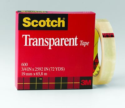 Scotch Transparent Tape -19mm x32.9m - Each- #600