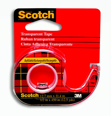 Scotch Transparent Tape With Dispenser - 12.7mm x11.4m - Each - 144-ESF