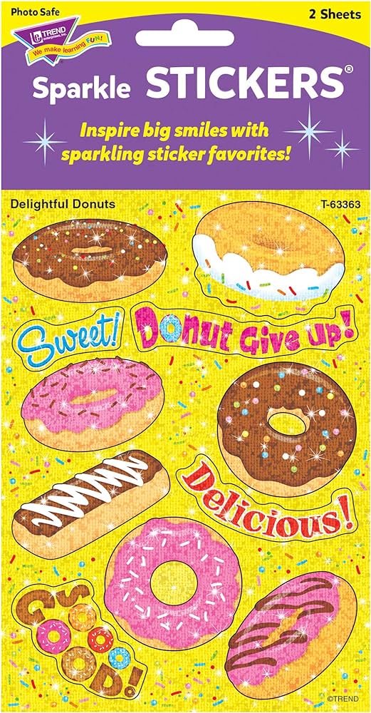 Trend T63363 Sparkly Sticker Delightful Donuts