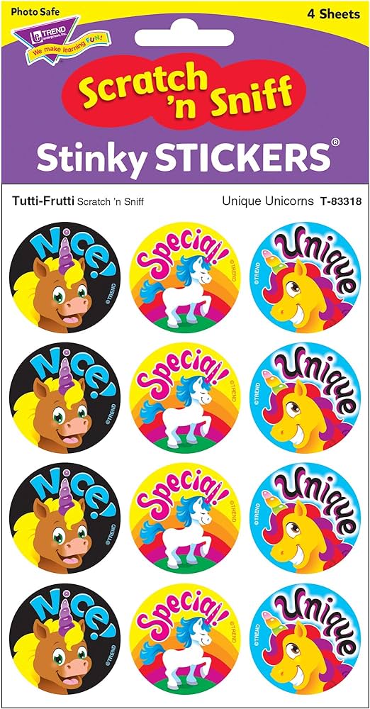 Trend T83318 Scratch and Sniff Stickers Unique Unicorn (Tutti-Frutti)
