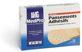 MedPRO Steriled Plastic Bandages - 3/4x3 100/Box