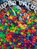 Kandi Kolor Bucket of Pony Beads including needles and string  NEON