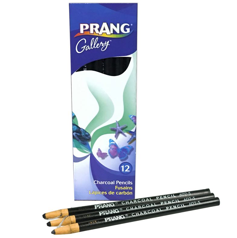 Prang 60200 Charcoal Pencil - Paper Wrapped - Box of 12