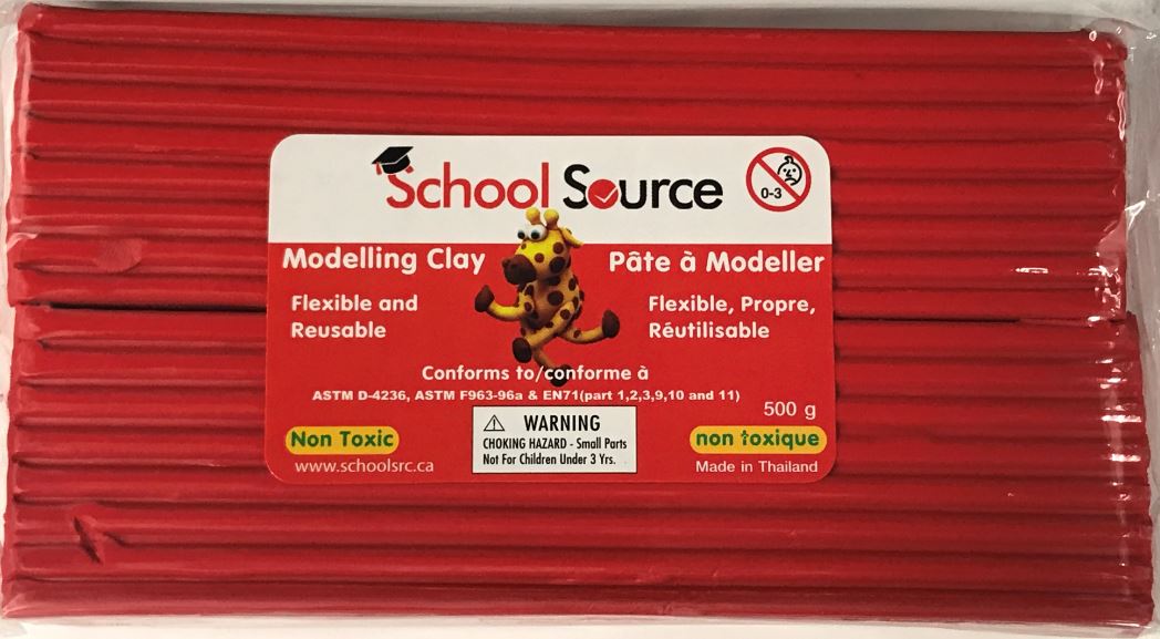 School Source Quality Soft Modeling Clay Red - 500g