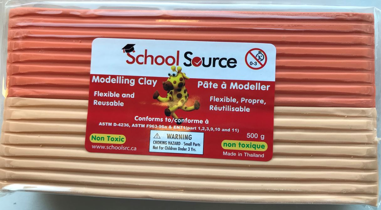 School Source Quality Soft Modeling Clay 4 Skin Tones - 500 gm