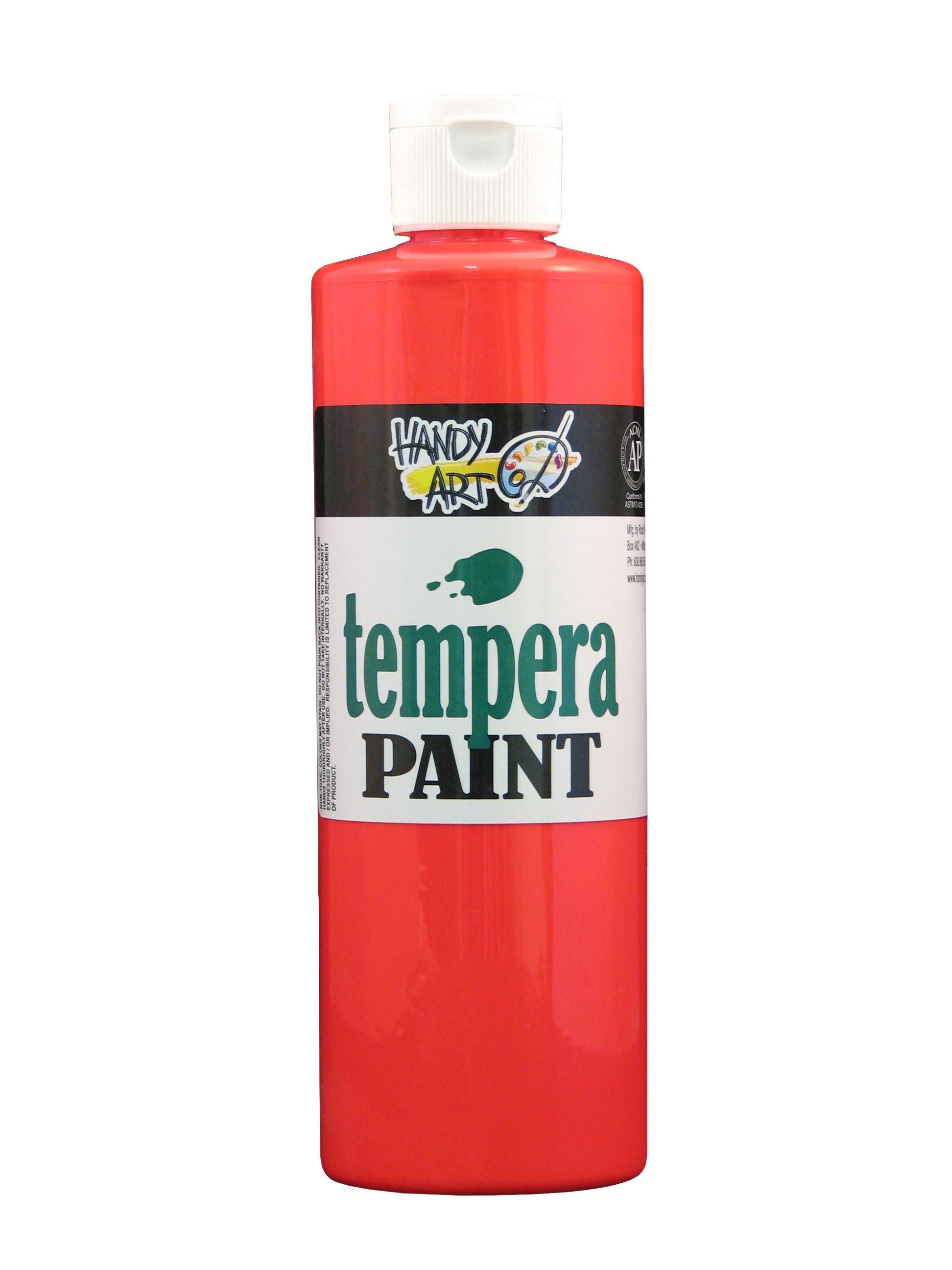 Handy Art 251154 Fluorescent Tempera Paint Washable Red - 16oz