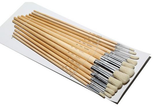 School Source 74121 Brushes Eterna China Poster #582 Long Handle Round - #12 - BOX OF 12