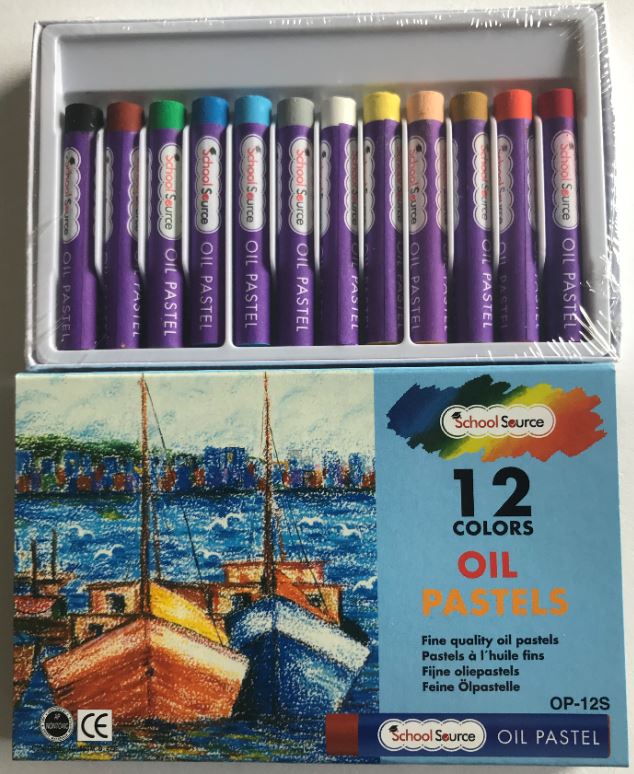 School Source OP12/S Soft Oil Pastels - Regular Size