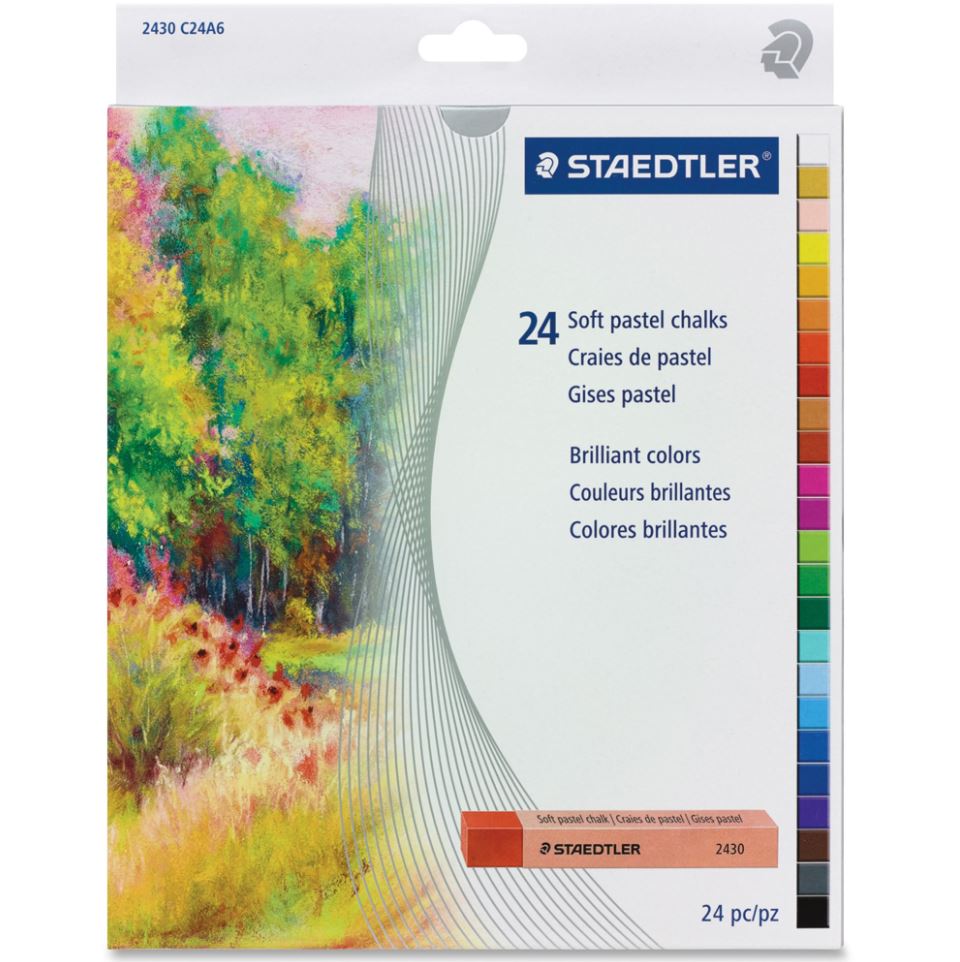 Staedtler 2430 C24 Soft Pastel Chalk, Assorted - 24 Pack