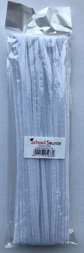 Pipe Cleaners White - 12" - 100/pkg 6mm