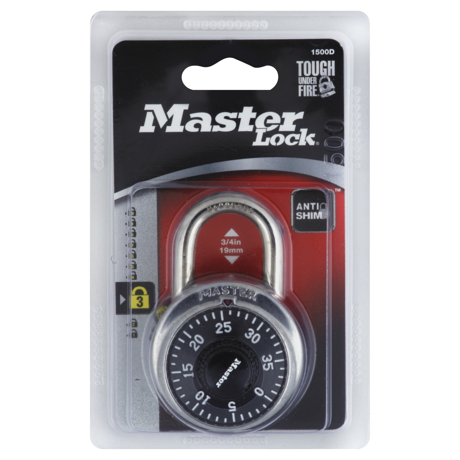 Master Lock 1500D Black Dial Combination Lock - Each