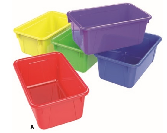 Storex Small Cubby Bin, Assorted Colors, Case of 5 (62414U05C)