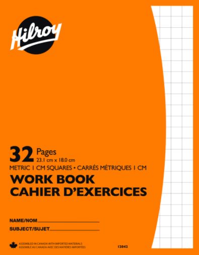 Hilroy 32 page notebook - 1 cm square